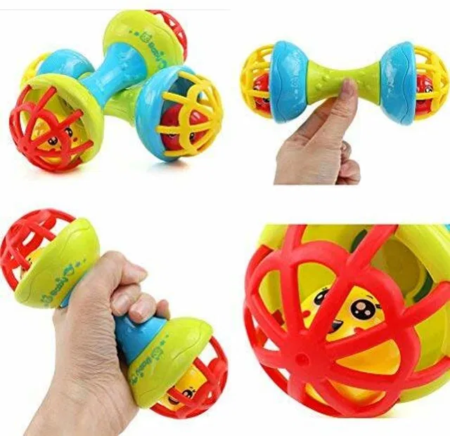 bhauvik Baby Dumbbell Rattle Toy For Babies, Toddlers, Infants (Set Of 2) Rattle Rattle