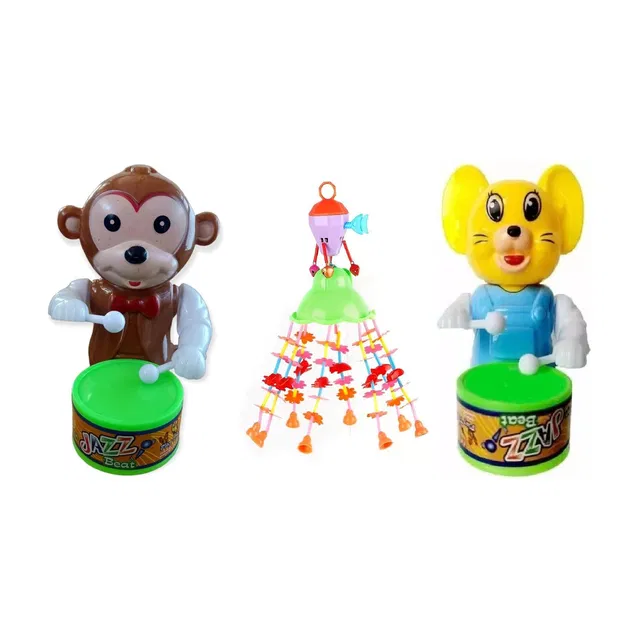 M S.Toys Key Jhoomer-Operated Cute .Drummer Toy with Drumming Dancing Kids Baby Rattle Rattle