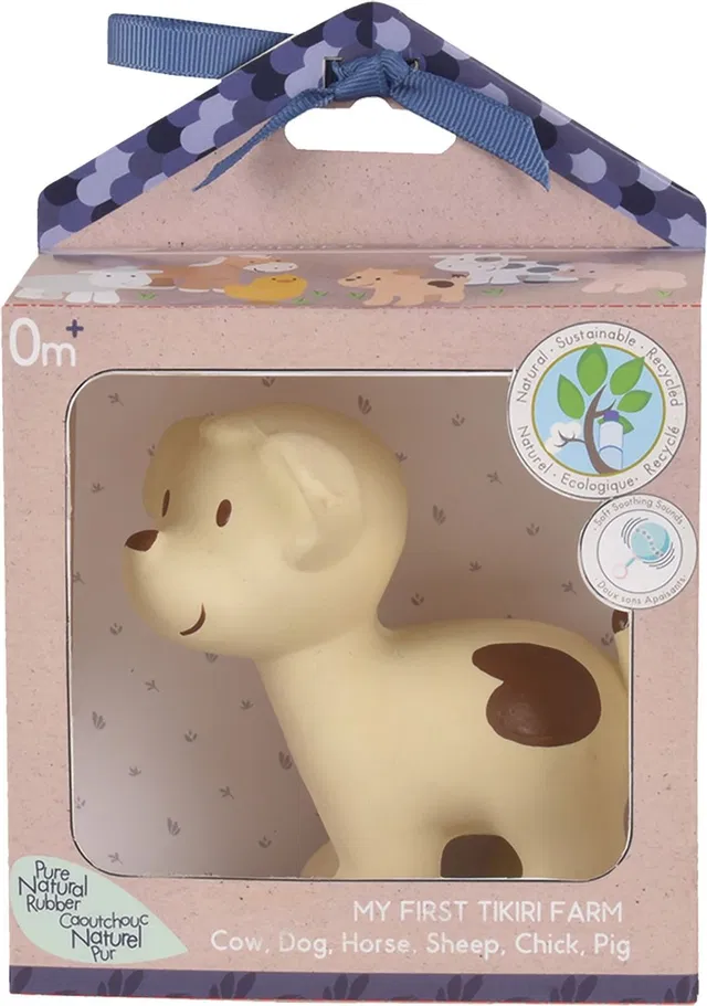 Tikiri Toys PuppyNatural Rubber Rattle & Bath Rattle