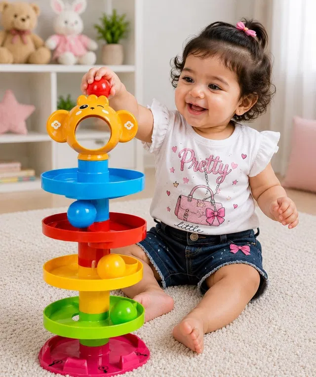 Novexa RALLING BALL DROP TOWER GAME | MONKEY RAMP RACER TOY FOR LEARNING & FUN