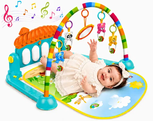 Learn With Fun Baby Activity Gym Mat Piano Fitness Rack Hanging Toys Baby 0-18M