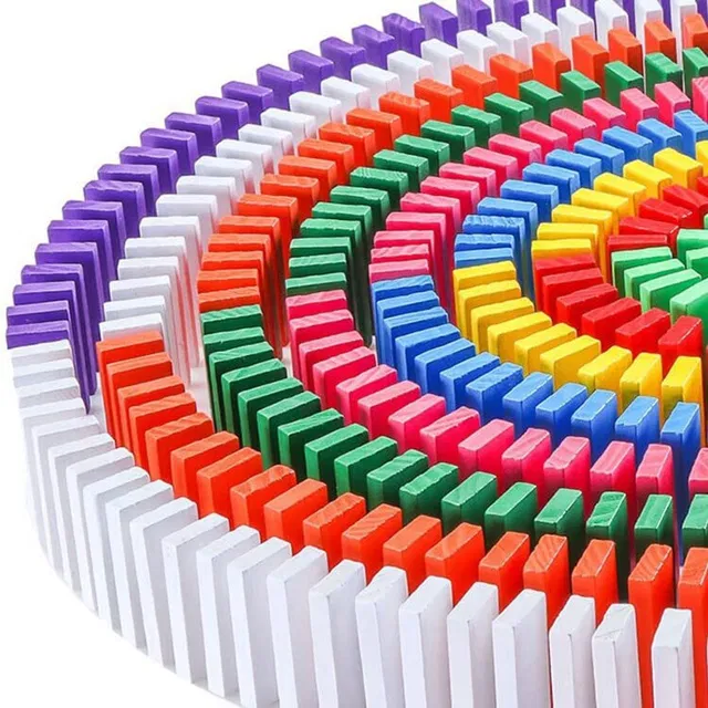 AEXONIZ TOYS Wooden Colorful Domino Building Block Toys For Kids 5+ - 300 Piece