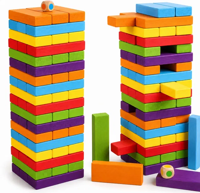Be bright Multicolor Wooden Building Blocks for Kids
