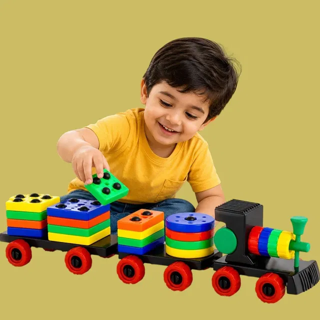 Jugujaz Colorful Train Shape Matching Toy for Toddlers Educational Puzzle Set