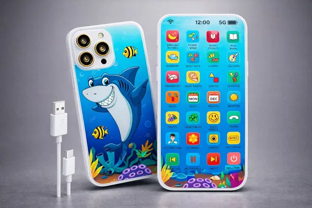 APJ enterprise Educational Phone Toy for Kids 24 Modes Talking Baby Smart Phone Mobile Toy Blue