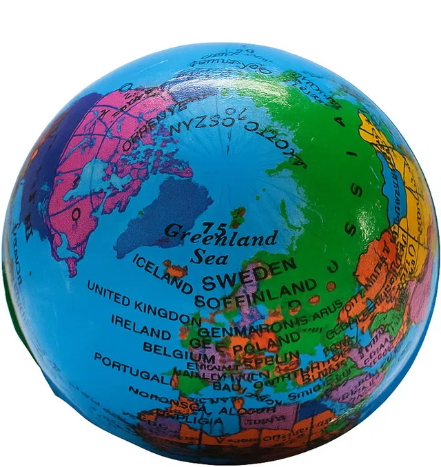 Friendly Toys Smiley map Ball for Kids & Adults || Stress Buster for Office & Home  - 6 cm