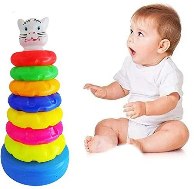 moye New-born Children's Pyramid Tower Stacking Circle Toys| 7 ring