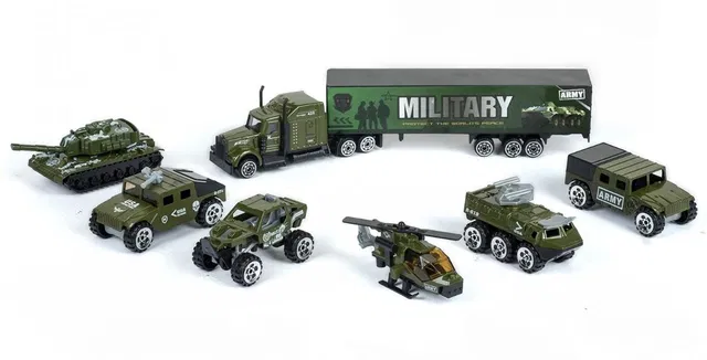 Ophiuchus Mini Die Cast Metal Military Vehicle Trucks Toys Play Set for Kids - 7 Pcs