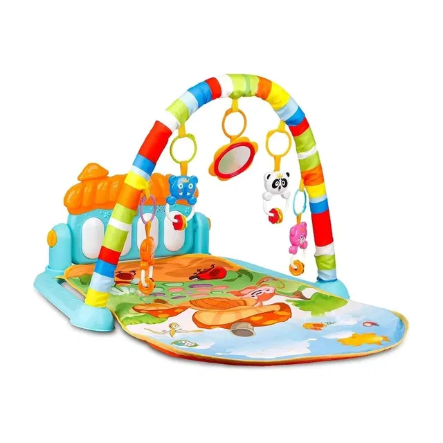 himanshu tex 5 in 1 Baby Gym Mat Piano Gym Mat Rack Infant Music Fitness Rack Rattle Toy
