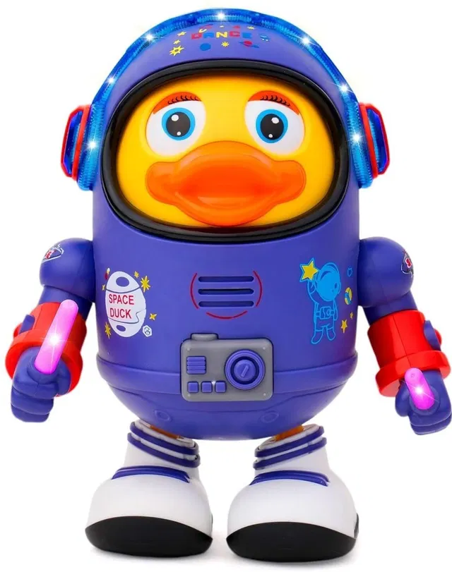DHRUVINE Space Duck Astronaut Toy with LED Lights & Music | Dancing Walking Robot Duck