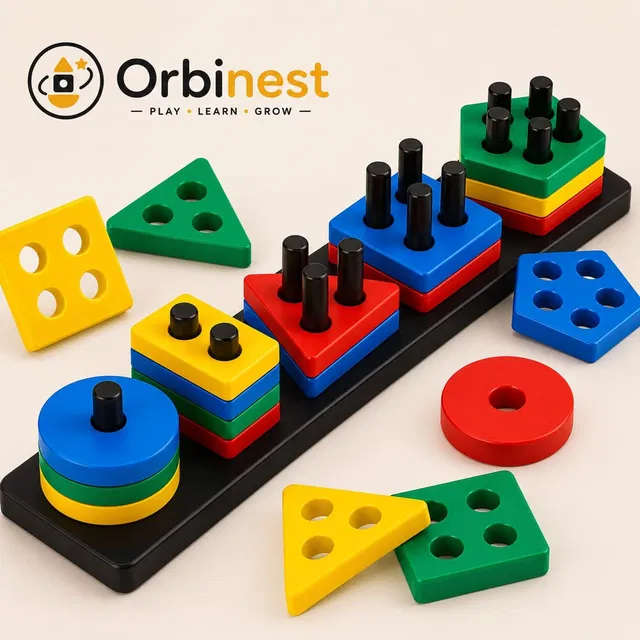 Orbinest Geometric colour blocks for sorting and stacking