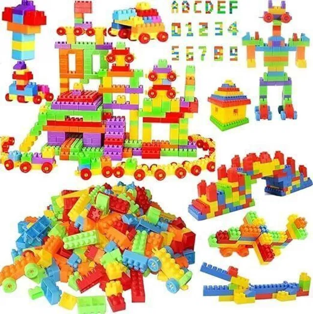 AEXONIZ TOYS 170+ Blocks with 30 Wheels DIY Plastic Puzzle Games for Kids