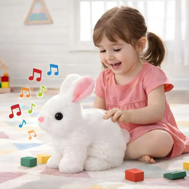 S sukan tex Walking Rabbit Toy, Walking,Wiggle Ears,Twitch Nose,Sounds,Talking Rabbit Toy
