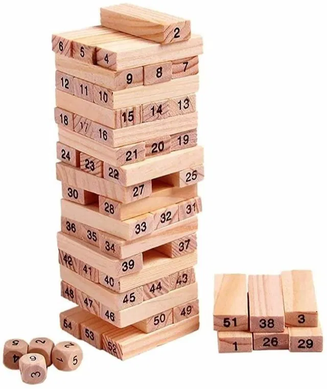 AEXONIZ TOYS Wooden Zenga Stacking & Balancing Building Block Game for 3-10 Year Old Kids