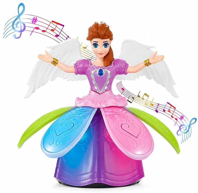 Flytek Musical Dancing Angel Girl Doll Toy for Kids with Flashing LED Lights