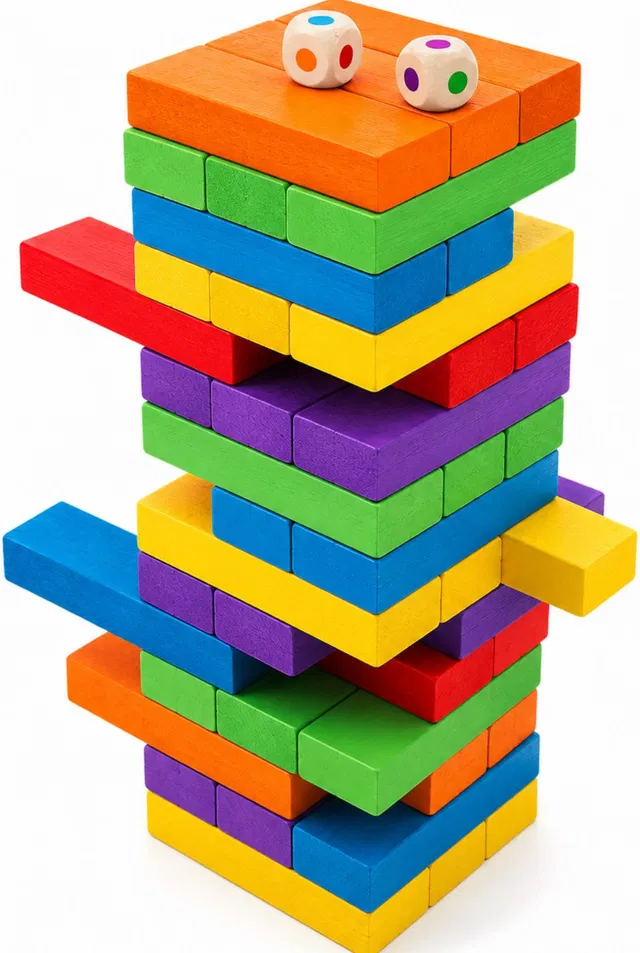 Be bright Wooden Stacking Blocks Balancing Game for Kids, Colorful BLOCK