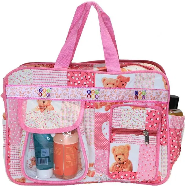 BeyBee Baby Diaper Bag with Sholder Strap 15 Ltr with 5 Pockets Pink Diaper Bag