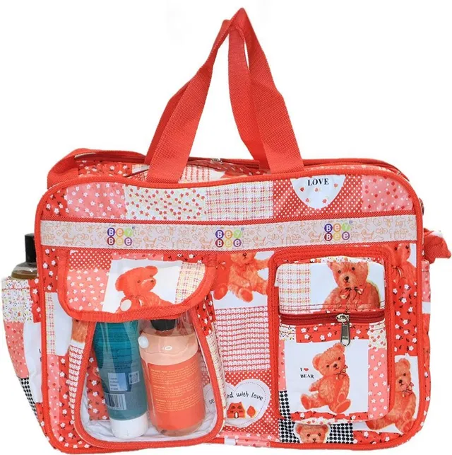 BeyBee : Baby Diaper Bag / Mother Bags 18 Ltr with 6 Pockets Red Diaper Bag