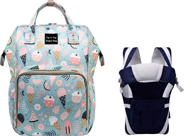 Tip 'n' Top Premium Baby Diaper Bag for Mother + Blue Baby Carrier Diaper Bag