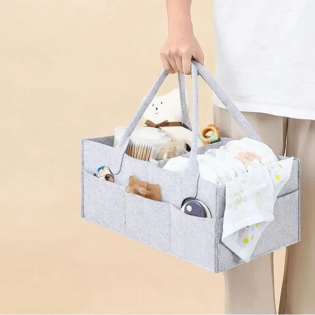 Kemiv Multipurpose Diaper Caddy bag for kids Grey color bag for new born baby Diaper caddy bag