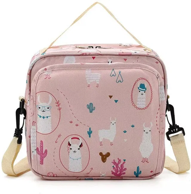 HOUSE OF QUIRK Multifunction Maternity Cartoon Baby Travel Diaper Changing Bags (Pink Alpaca) Mini Diaper Bag