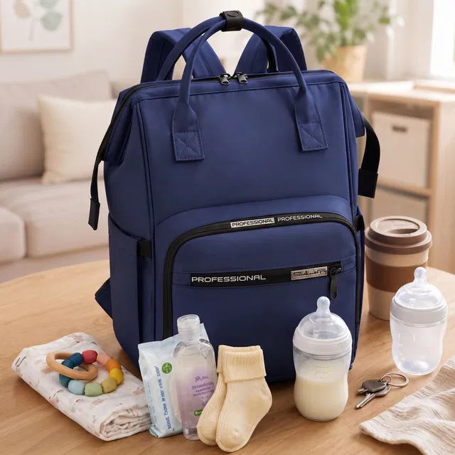Bembika Large Diaper Backpack, Waterproof Multi-Pocket Baby Care Bag Diaper Bag