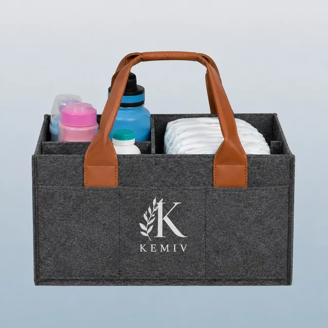 Kemiv Diaper Bag With Leather Handle For Mothers With Multiple Pockets diaper bag