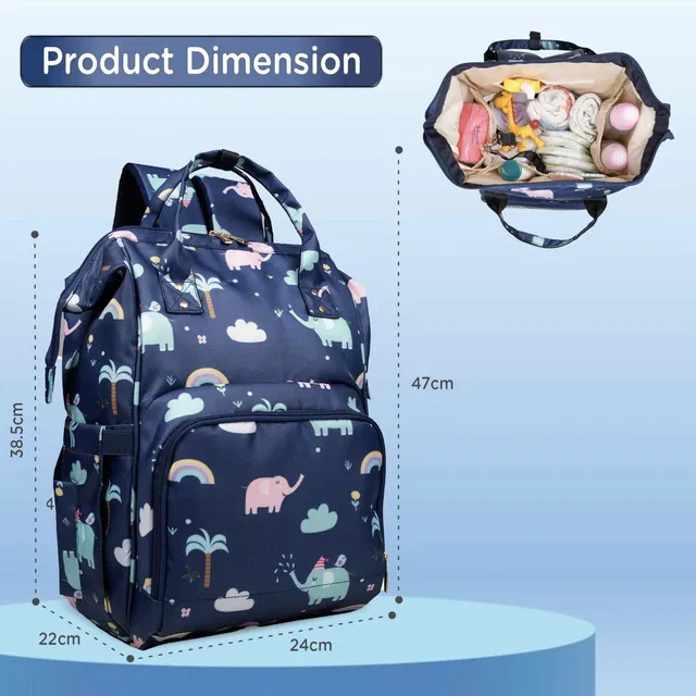 Stylora printed elephant mother diaper bag