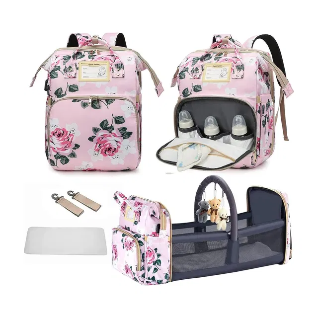 ComfyStyle 3 in 1 Large Capacity Diaper Bag Backpack with Changing Station Mummy Diaper Bag