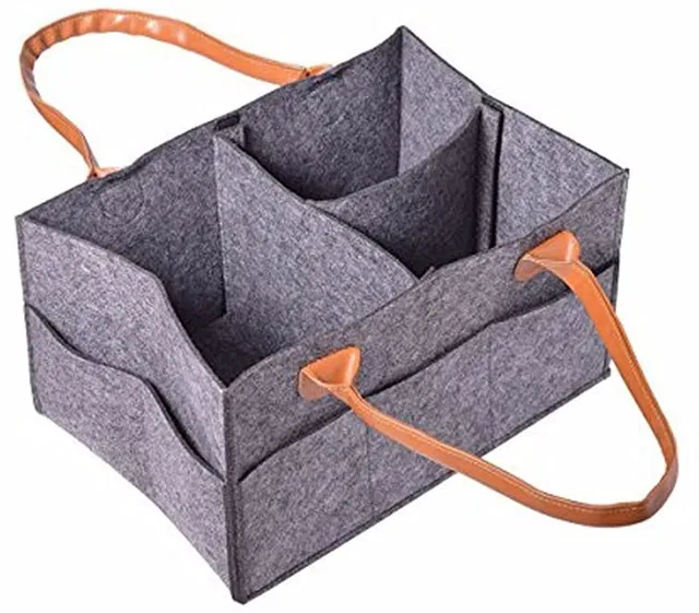 HOUSE OF QUIRK Baby Nappy Diaper Caddy Organizer with Removable Compartments Baby Diaper Caddy Organizer