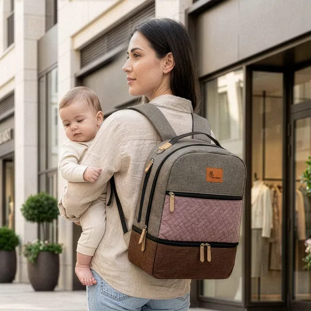 R for Rabbit Caramello Truffle Diaper Bag for Moms with Double Layer & Insulated Pockets Baby Travel Diaper Backpack For Mothers