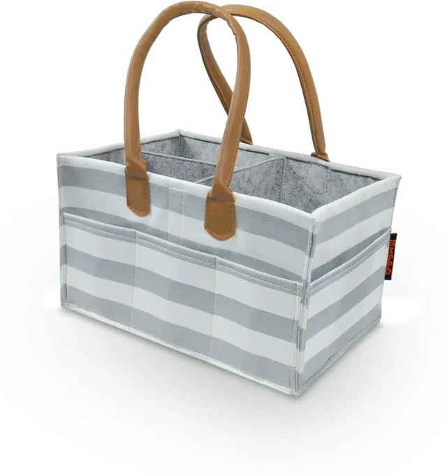 Hippo ute Diaper Caddy Bag for Smart Mothers (Grey-Stripes, Large) DIAPER CADDY