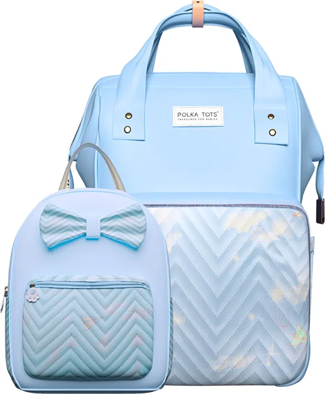 POLKA TOTS MamaMini Luxe Duo Diaper Backpack With Baby Bag Diaper Bag