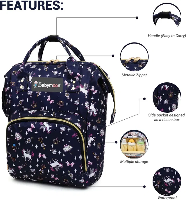 BABYMOON Diaper Bag Backpack for Mothers Bag Travel Backpack Diaper Bag