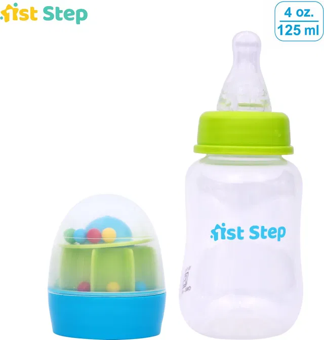 1st Step 125 Ml Feeding Bottle With Rattle Hood - 125 ml