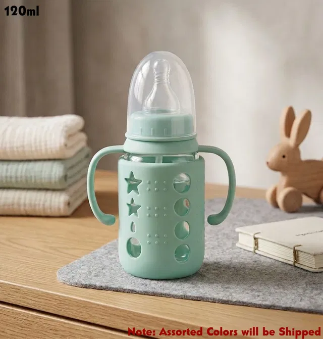 JUBLYN Premium Baby Feeding Bottle (Assorted Color) - 120 ml