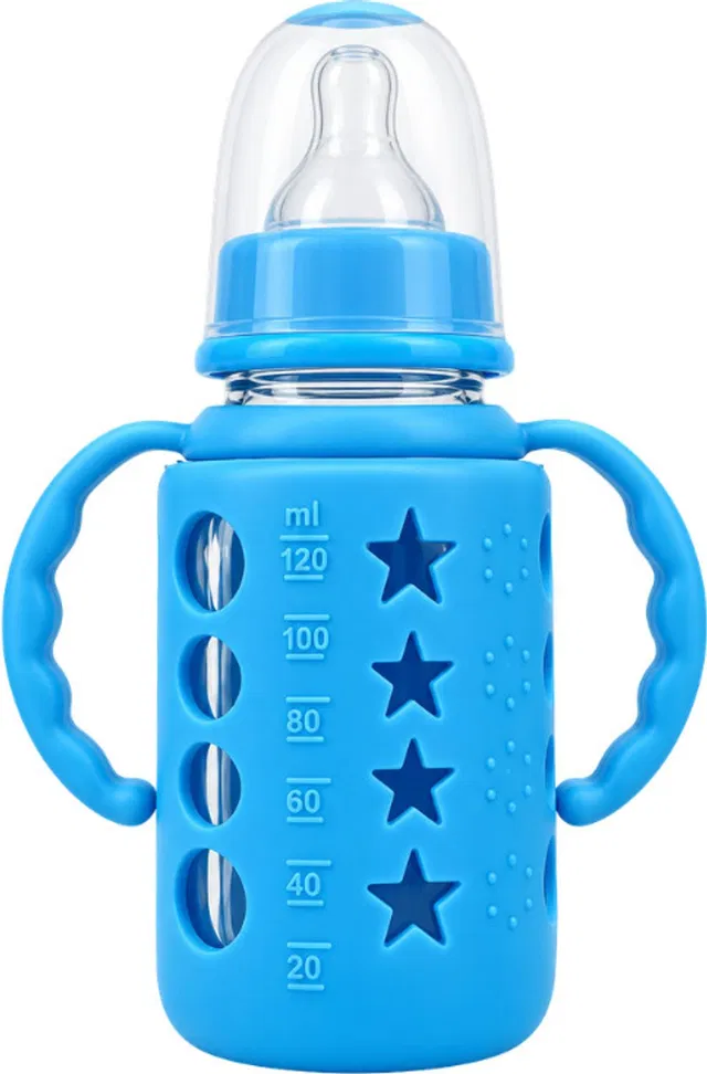 Luvexo Glass Feeding Bottle For Babies, Baby, Kids - 140 ml