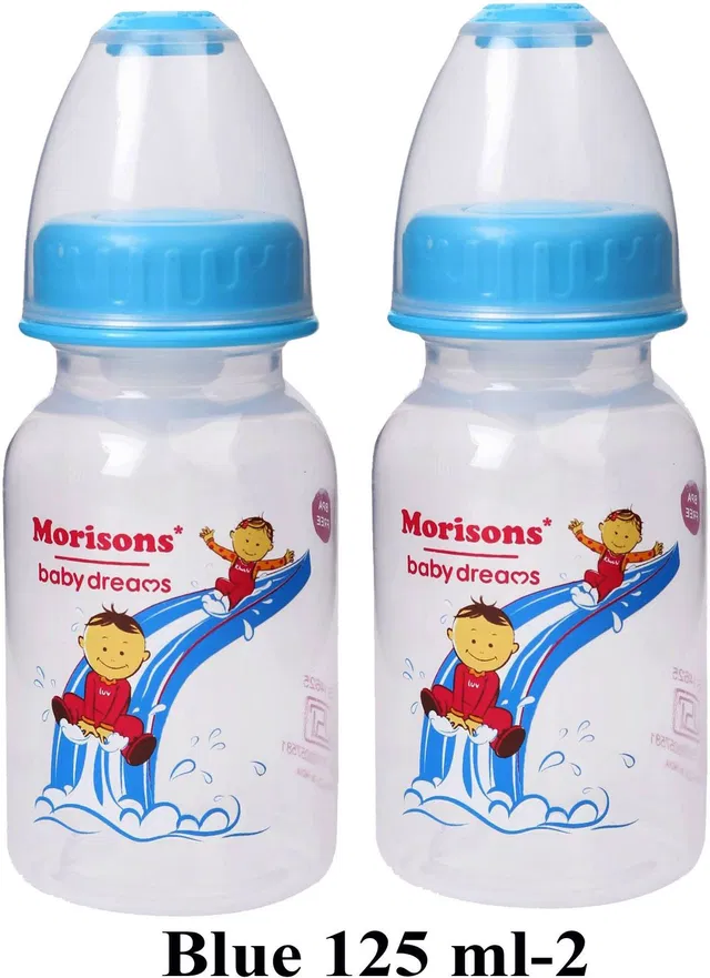 Morisons Designer Feeding Bottle 125 Ml pack of 2 Blue - 125 ml