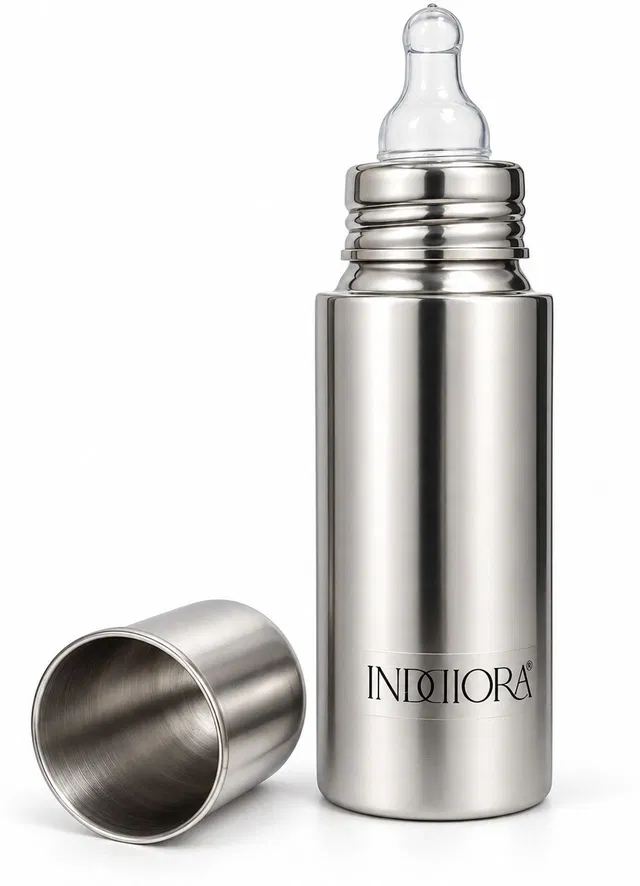 Inddiora Stainless Steel Baby Feeding Bottle - 250 ml