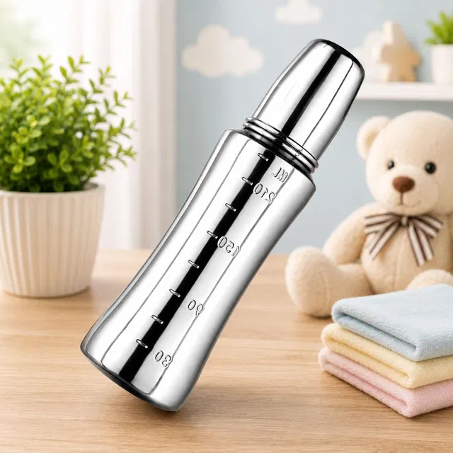 RB Point Stainless Steel Baby Feeding Bottle for Kids Steel Feeding Bottle - 240 ml