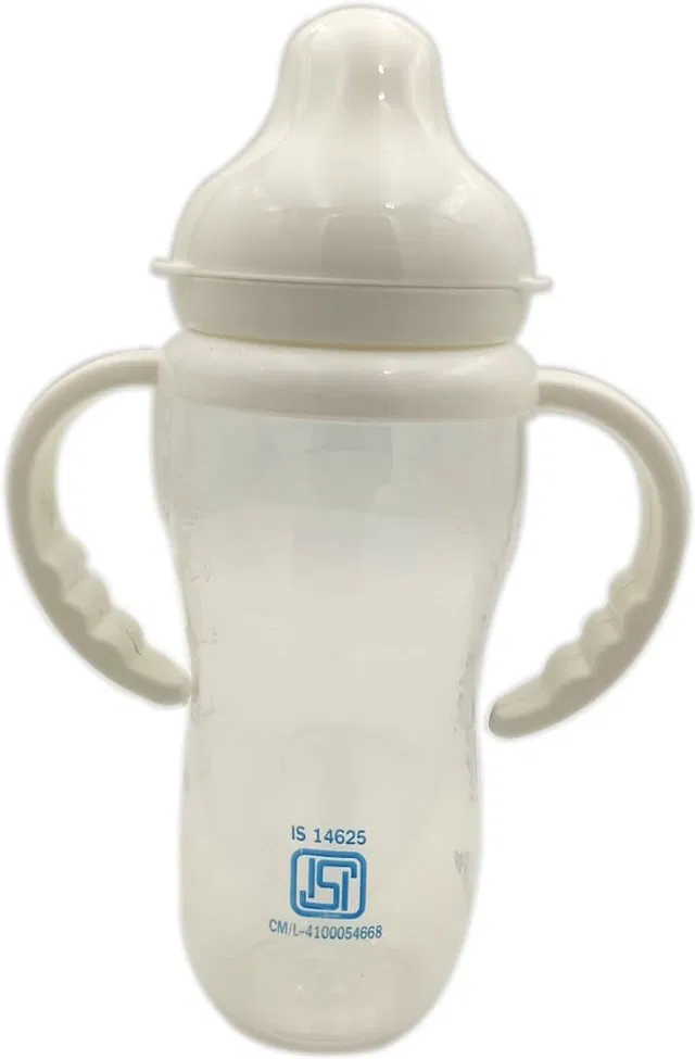 KhuHap Baby Milk Feeding Bottle with Handle Diamond Shape, Slim Neck BPA Free, 8 Oz - 250 ml