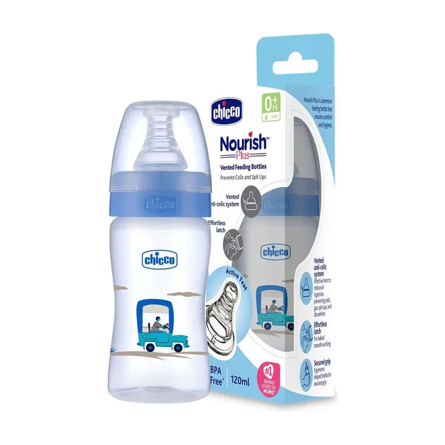 Chicco Nourish Plus Feeding Bottle Slow Flow 0M+ - 120 ml
