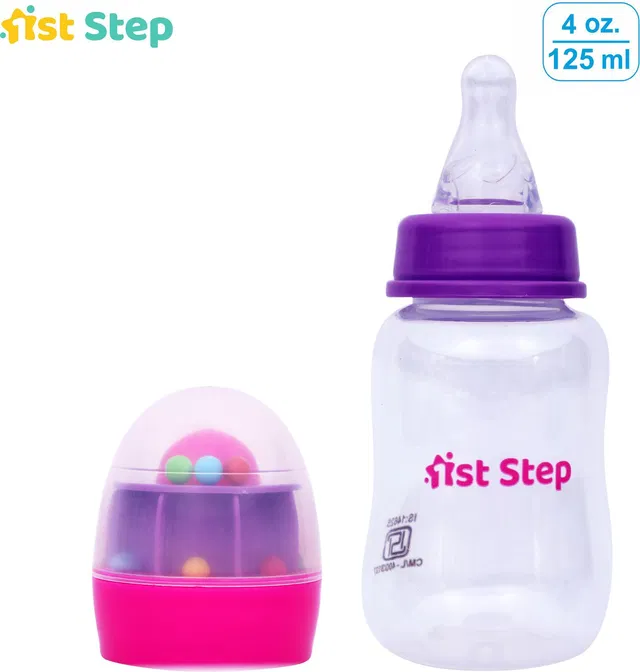 1st Step 125 Ml Feeding Bottle With Rattle Hood - 125 ml