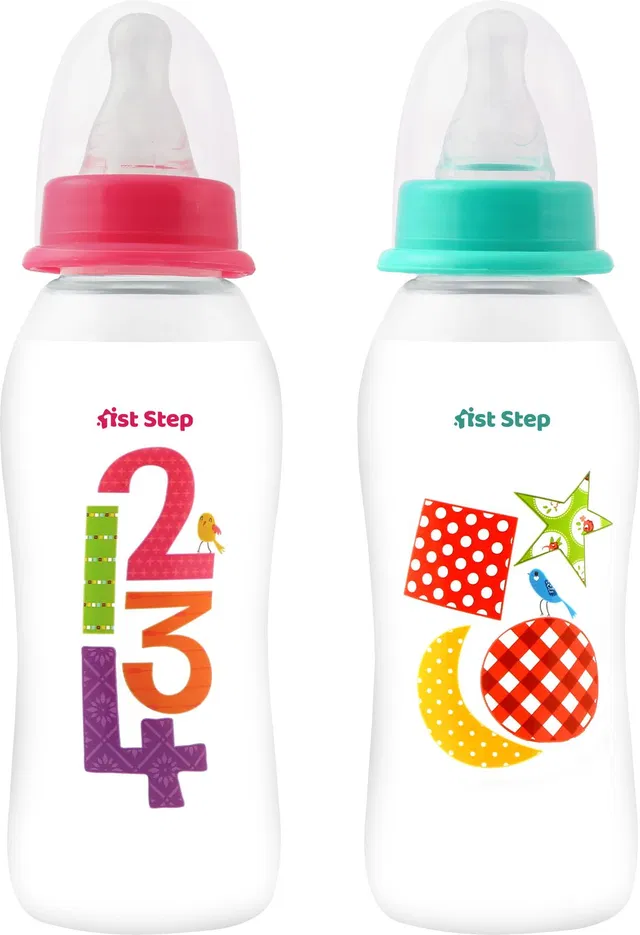1st Step BPA Free Baby Feeding Bottle With Anti-Colic Nipple (Pack Of 2) - 240 ml
