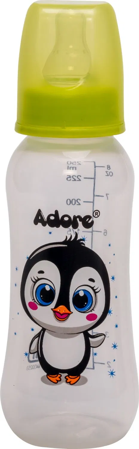 Adore Jungle Bay 2 in 1 Narrow Neck Feeding Bottle w Hood-BIS Certified-Ergonomic - 250 ml