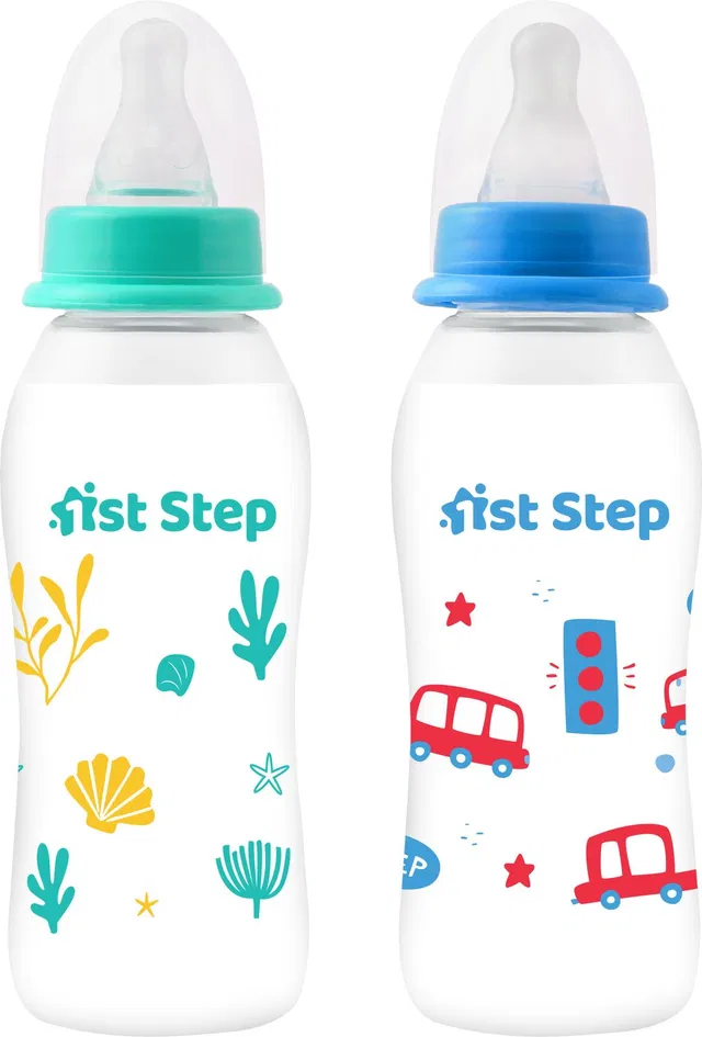 1st Step BPA Free Baby Feeding Bottle with Anti-Colic Nipple for Infants (Pack of 2) - 250 ml