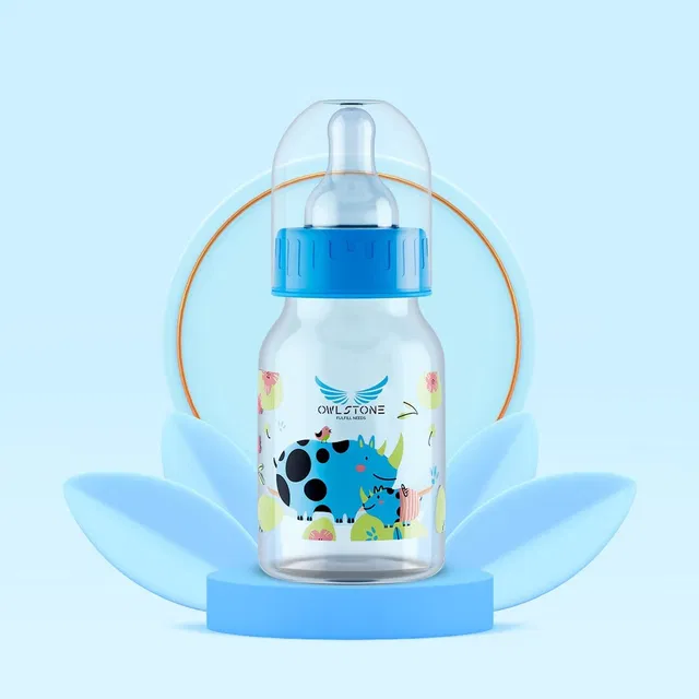 3D METRO SUPER STORE By OWLSTONE Anti-Colic Slim Neck Essential Baby Feeding Bottle, BPA Free - 125 ml