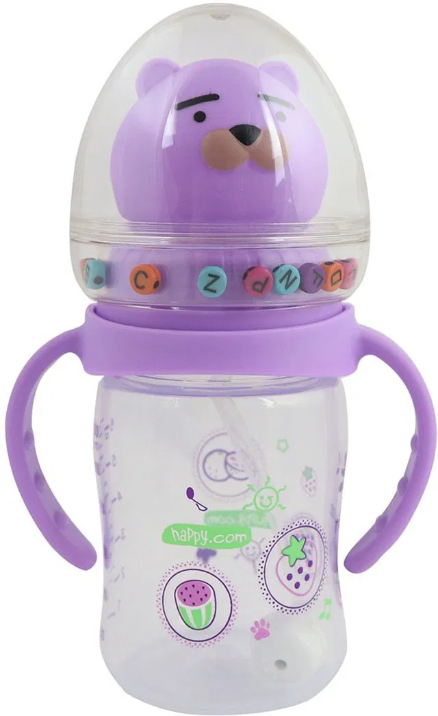 iSweven Baby Feeding Premium BPA Free Standard Neck with Handle Newborn and Infant Bottles 6OZ (FB9010B) - 180 ml
