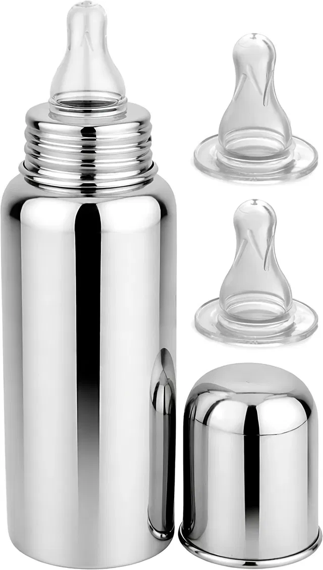 Bebsy Baby Feeding Bottle with 2 Soft Silicone Nipple, BPA-Free & Leak-Proof Design - 250 ml