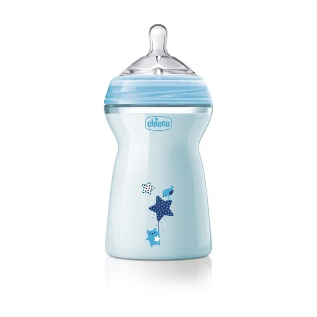 Chicco 330ml Natural Feeling Feeding Bottle (Blue) - 330 ml